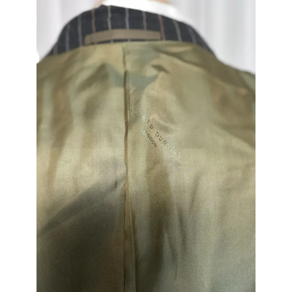 Alfred Dunhill Mens Gray Rainbow Striped 2 Piece Suit 46S Pants 38/25
